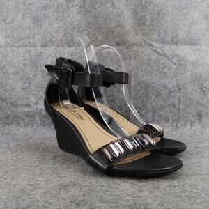 Kenneth Cole Shoes Womens 6 Sandal Wedge Pump Ankle Strap Fashion Reaction Black